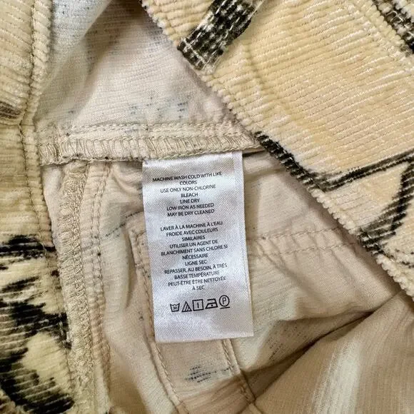 Pilcro Anthropologie Wanderer Mid-Rise Corduroy Pants Beige Floral Women’s 30 - Picture 15 of 16